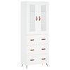 vidaXL Buffet haut Blanc 69,5x34x180 cm Bois d'ing&eacute;nierie