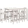 vidaXL Ensemble de bar 9 pcs Blanc Bois de pin massif