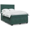 vidaXL Sommier &agrave; lattes de lit et matelas Vert fonc&eacute; 140x190cm Velours