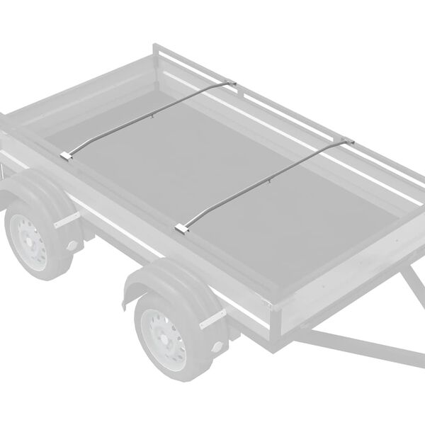 vidaXL adapt&eacute; pour support de tarpaulin plat 2 pcs Argent 100-145 cm