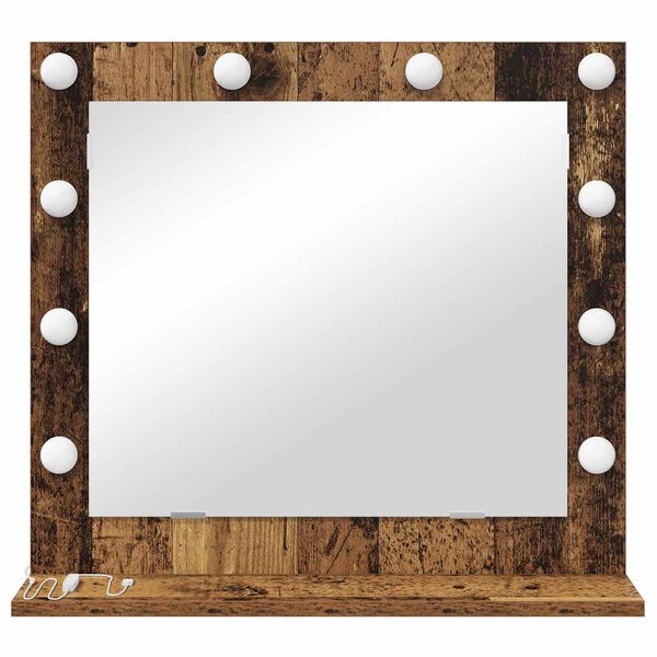 vidaXL Miroir de vanit&eacute; Rectangulaire Bois ancien 60 x 55 x 18 cm