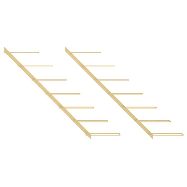 vidaXL Casier &agrave; vin mural pour 7 bouteilles 2 pcs Dor&eacute; M&eacute;tal