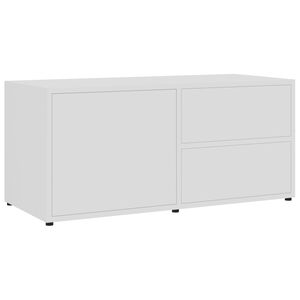 vidaXL Meuble TV Blanc 80x34x36 cm Bois d'ing&eacute;nierie