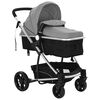 vidaXL Poussette/Landau de b&eacute;b&eacute; 2-en-1 Aluminium Gris et Noir