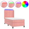 vidaXL Sommier &agrave; lattes de lit matelas et LED Rose 90x190 cm Velours
