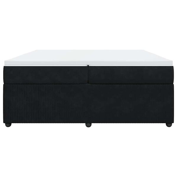 vidaXL Sommier &agrave; lattes de lit et matelas Noir 200x200 cm Velours
