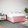 vidaXL Sommier &agrave; lattes de lit avec matelas Rose 160x200 cm Velours