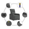 vidaXL Fauteuil inclinable de massage &eacute;lectrique Gris fonc&eacute; Tissu