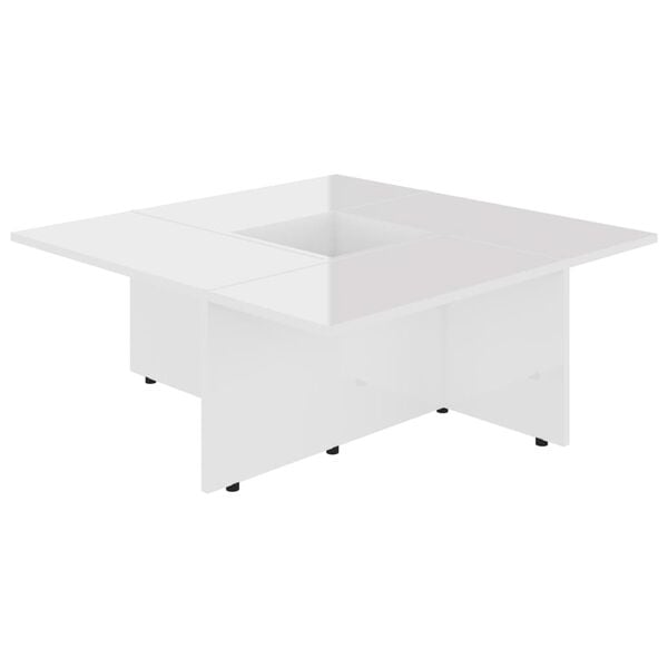 vidaXL Table basse Blanc brillant 79,5x79,5x30 cm bois d'ingénierie