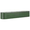 vidaXL Lit sur&eacute;lev&eacute; de jardin Acier galvanis&eacute; 368x80x68 cm Vert