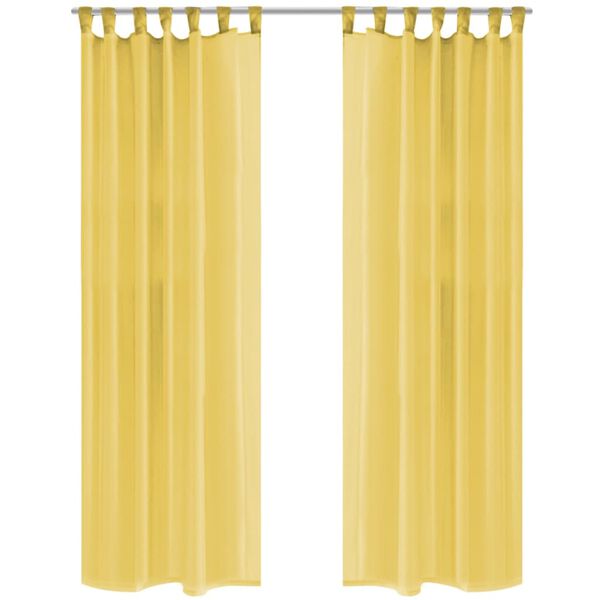 vidaXL Rideau occultant 2 pcs Voile 140 x 175 cm Jaune