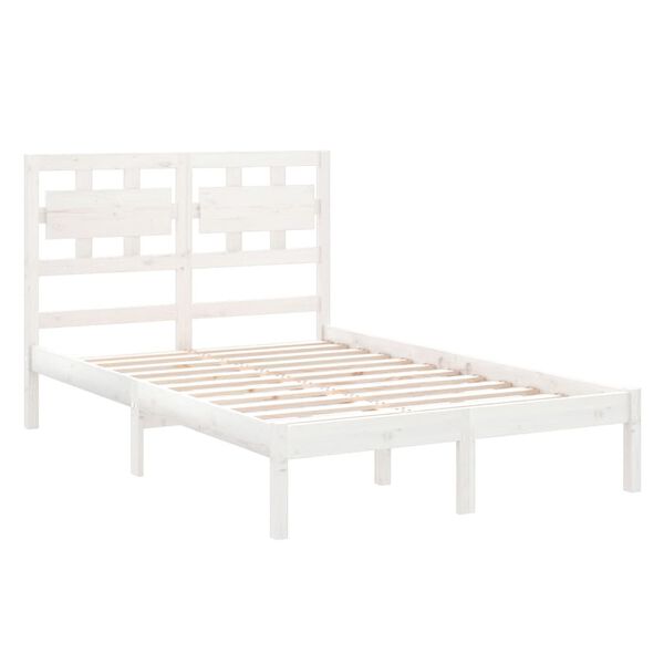 vidaXL Cadre de lit sans matelas blanc 120x200 cm bois massif