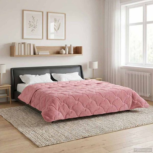 vidaXL Duvet d'&eacute;t&eacute; simple Matelass&eacute; Rose 220 x 240 cm