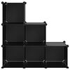 vidaXL Cubes de rangement 6 pcs Noir PP