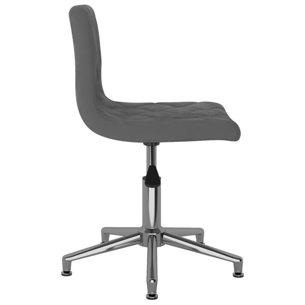 vidaXL Chaise pivotante de bureau Gris fonc&eacute; Velours