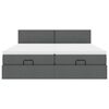 VidaXL Cadre de lit ottoman avec matelas gris foncé 180x200cm tissu