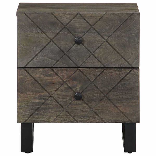 vidaXL Table de chevet noir 40x33x46 cm bois de manguier solide