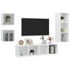 vidaXL Ensemble de meuble TV 4 pcs Blanc Bois d'ingénierie