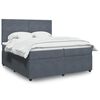 vidaXL Sommier &agrave; lattes de lit et matelas Gris fonc&eacute; 200x200cm Velours