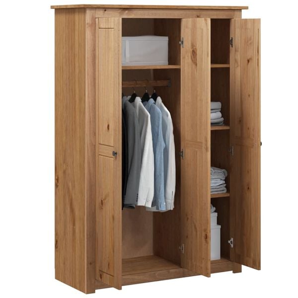 vidaXL Garde-robe &agrave; 3 portes 118x50x171,5 cm Pin Assortiment Panama