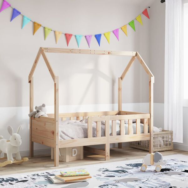 vidaXL Cadre de lit d'enfants forme de maison sans matelas pin