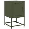 vidaXL Tables de chevet 2 pcs vert olive 36x39x60,5 cm acier