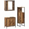 vidaXL Ensemble de mobilier de salle de bain avec &eacute;tag&egrave;re 3 pcs Marron