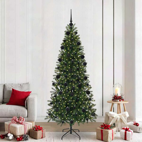 vidaXL Sapin de No&euml;l artificiel avec 300 LED Vert 210 cm PE et PVC
