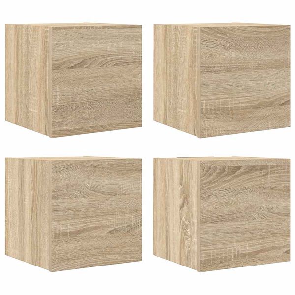 vidaXL Meubles TV muraux 4 pcs Chêne sonoma 30,5x30x30 cm