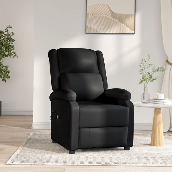 vidaXL Fauteuil inclinable &eacute;lectrique Noir Similicuir