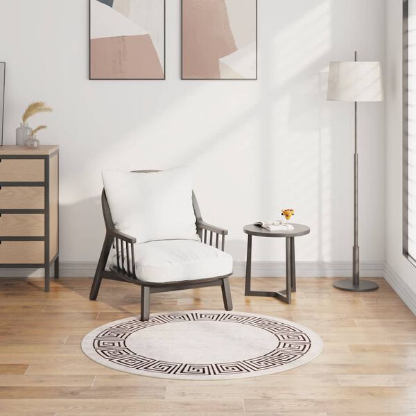 vidaXL Tapis lavable antidérapant φ120 cm beige clair