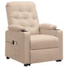 vidaXL Fauteuil de massage Crème Tissu
