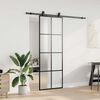 vidaXL Porte coulissante kit de quincaillerie noir 76x205 cm verre ESG