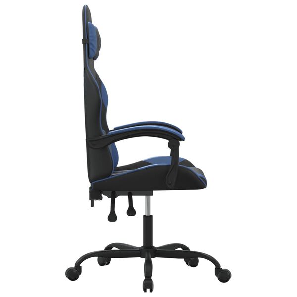 vidaXL Chaise de jeu Noir et bleu Similicuir