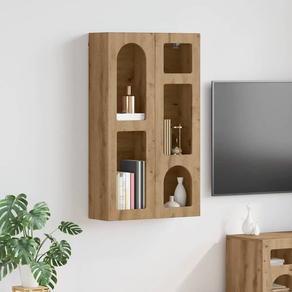 vidaXL Armoire suspendue avec &eacute;tag&egrave;re Ch&ecirc;ne artisanal 59 x 20 x 100 cm