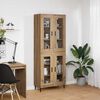 vidaXL Haut Armoire 2 pcs Ch&ecirc;ne artisanal Bois Agglom&eacute;r&eacute; et Verre