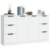 vidaXL Buffets 3 pcs Blanc Bois d'ing&eacute;nierie