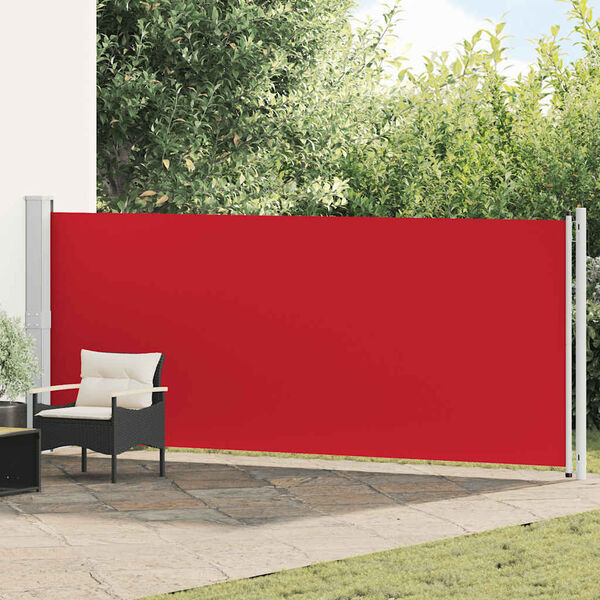 vidaXL Auvent lat&eacute;ral r&eacute;tractable de patio 600x160 cm rouge