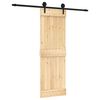 vidaXL Porte coulissante Naturel et noir 70 x 210 cm
