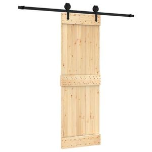 vidaXL Porte coulissante Naturel et noir 70 x 210 cm