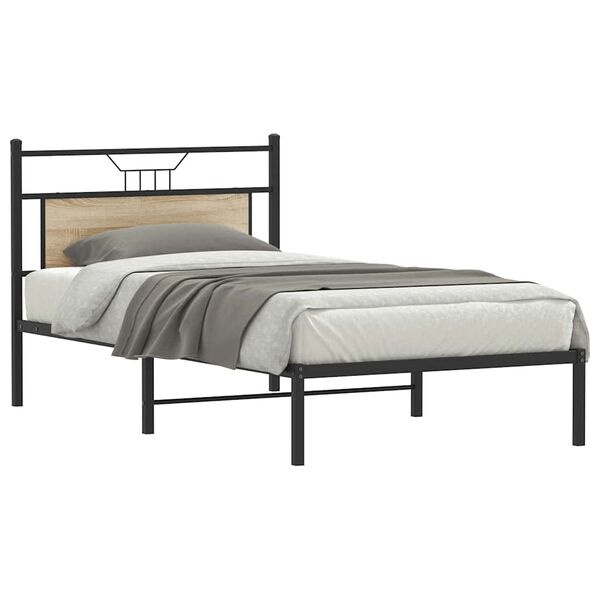 vidaXL Cadre de lit sans matelas ch&ecirc;ne sonoma 100x200 cm