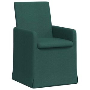 vidaXL Chaises de salle &agrave; manger 2 pc Tissu Vert fonc&eacute; 57 x 68 x 94 cm
