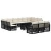 vidaXL Ensemble de canap&eacute; de jardin 14 pc Noir et blanc cr&egrave;me