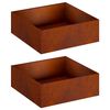 vidaXL Cache-pot de jardin 2 pc Rouill&eacute; 40 x 40 x 20 cm Acier patin&eacute;