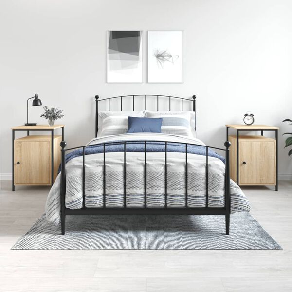 vidaXL Tables de chevet 2pcs ch&ecirc;ne sonoma 40x42x60cm bois d'ing&eacute;nierie