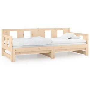 vidaXL Lit coulissant sans matelas bois de pin massif 2x(90x190) cm