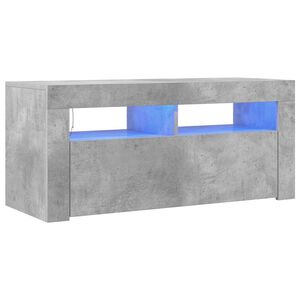 vidaXL Meuble TV avec lumi&egrave;res LED gris b&eacute;ton 90x35x40 cm