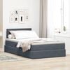 vidaXL Lit de Rangement avec matelas Gris fonc&eacute; 120 x 190 cm Velours