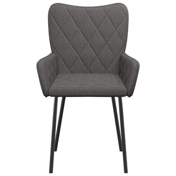 vidaXL Chaises à manger lot de 2 gris foncé tissu