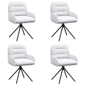 vidaXL Chaises de salle &agrave; manger pivotantes 4 pcs Simili cuir Blanc